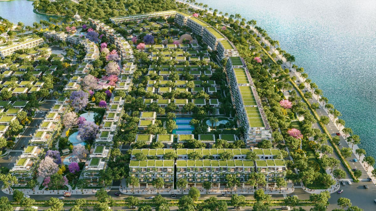 Phối cảnh phân khu The Plaza tại đại đô thị Eco Central Park vừa ra mắt.